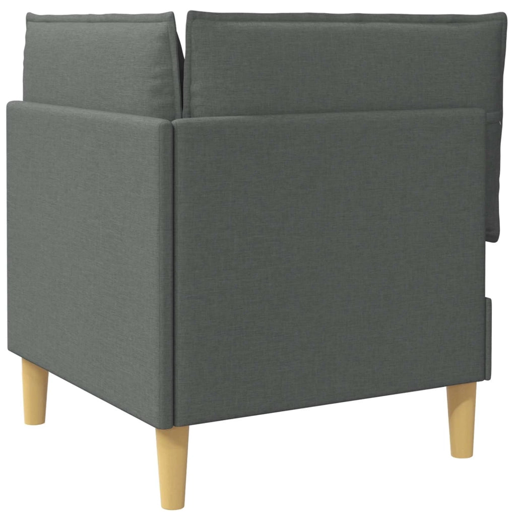 Divano ad Angolo con Storage Grigio Scuro Tessuto