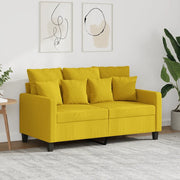 Divano a 2 Posti Giallo Chiaro 120 cm in Tessuto