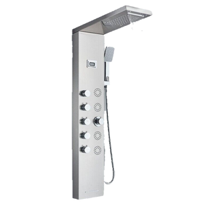 BERND | Pannello doccia premium a pioggia in acciaio inox | Sistema doccia massaggiante in argento spazzolato | Rubinetto miscelatore sistema