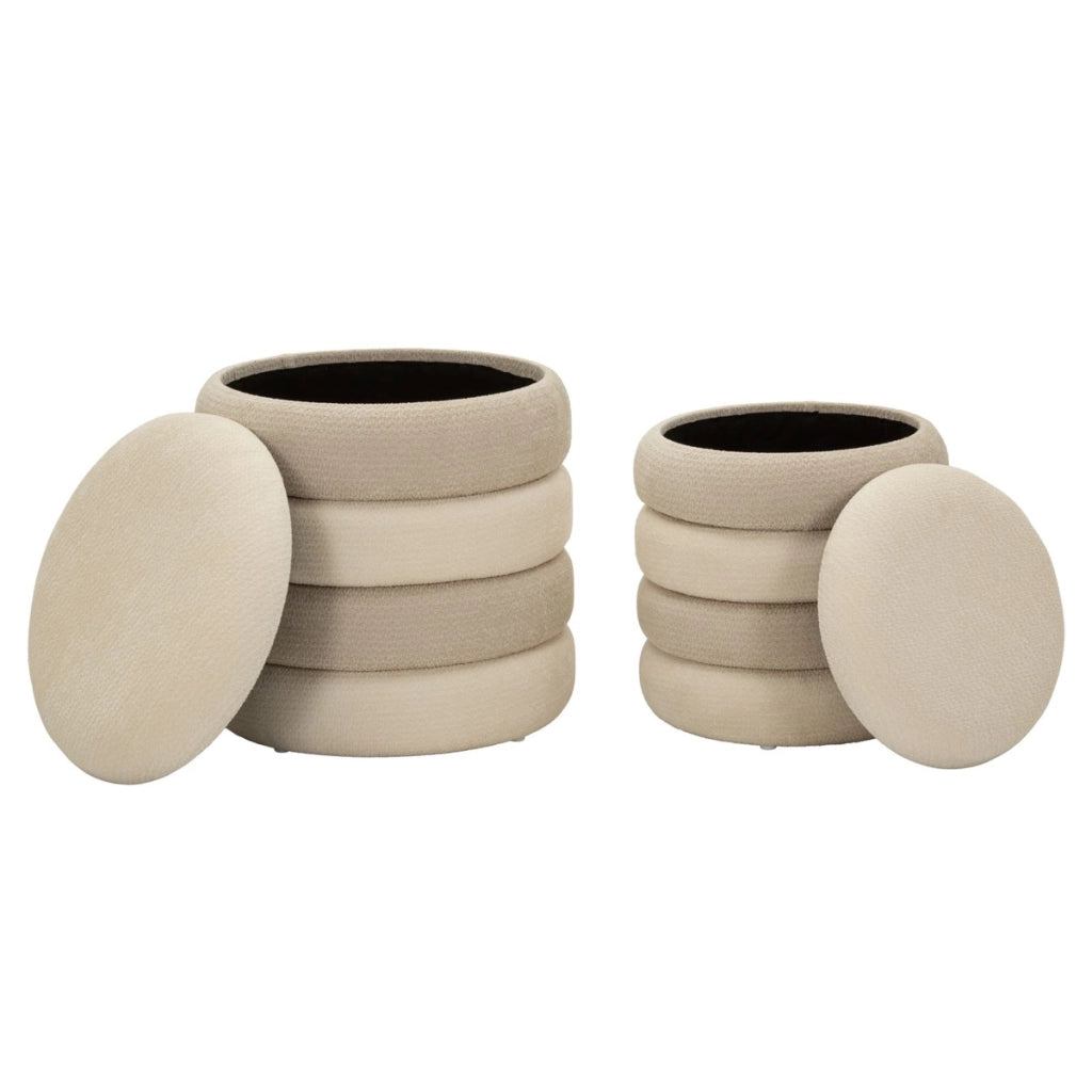 Set 2 Pouf Contenitore Stile Nordico