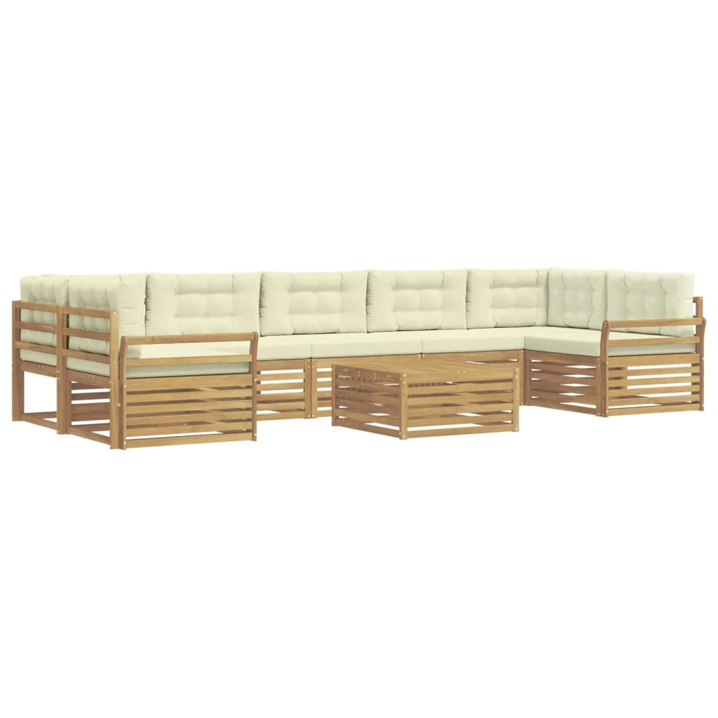 Set di divani da esterno 8 pcs Bianco e Crema 3390205
