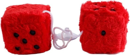 Decorazione per auto - Cubi soffici - Rosso - Supporto interno per auto - Morbidi - Specchietti per auto - Adatto a tutti i modelli - Rosso 1 paio - Ornamento decorativo per auto.