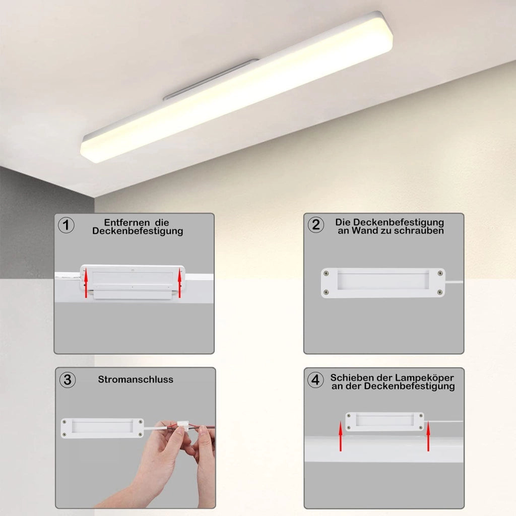 ZMH Lampada da soffitto plafoniera LED 60 cm luce bianca moderna protezione occhi per soggiorno corridoio camera letto