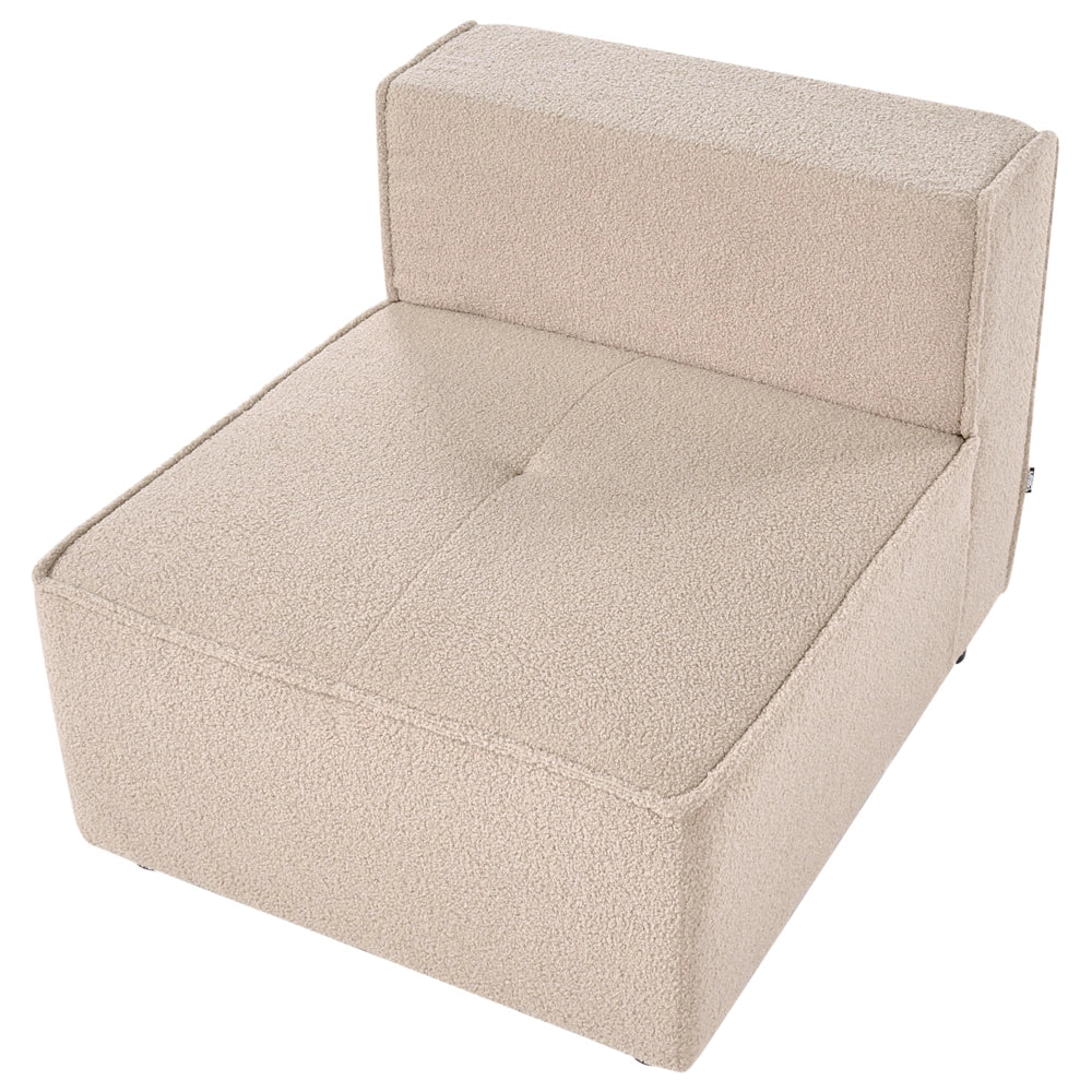 Modulo sedia bianco sporco bouclé 1 posto stile moderno