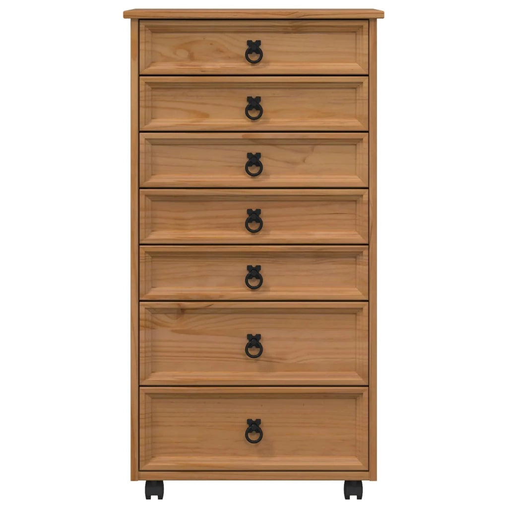 Armadietto Rotolante con Cassetti CORONA Marrone Miele 42040537