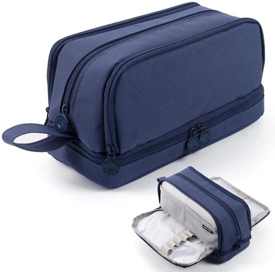 Etui con grande capacità, etui, astuccio per penna, 4 compartimenti, strumenti da disegno, astuccio per penna, astuccio portatile per penna, cosmetici per ragazze, adolescenti, adulti, scuola e ufficio