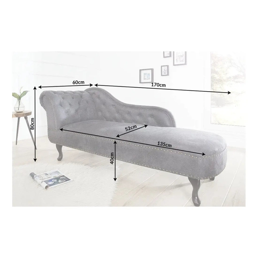 Méridienne EDGAR – Grigio bluastro – Stile barocco