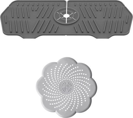 Sottopanno idrorepellente - Copertura di scarico per pavimenti - Kit di protezione per lavandino - Prevenzione di gocce e acqua di scarico - Robusto e duraturo - Colore grigio.