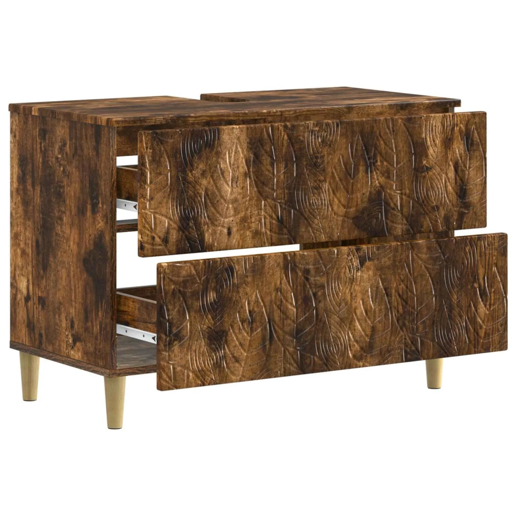 Armadio per Lavabo da Bagno DELFT Rovere Fumo 82 x 41 x 59 cm 897020