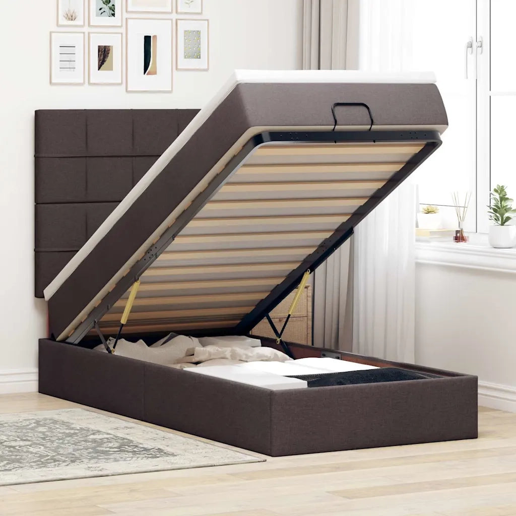 Struttura Letto Pouf con Materasso 80x200 cm in Tessuto 3313115