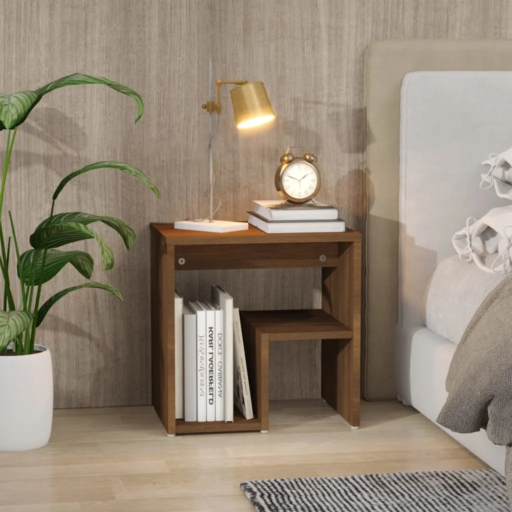 Comodino Rovere Marrone 40x30x40 cm in Legno Multistrato 815181