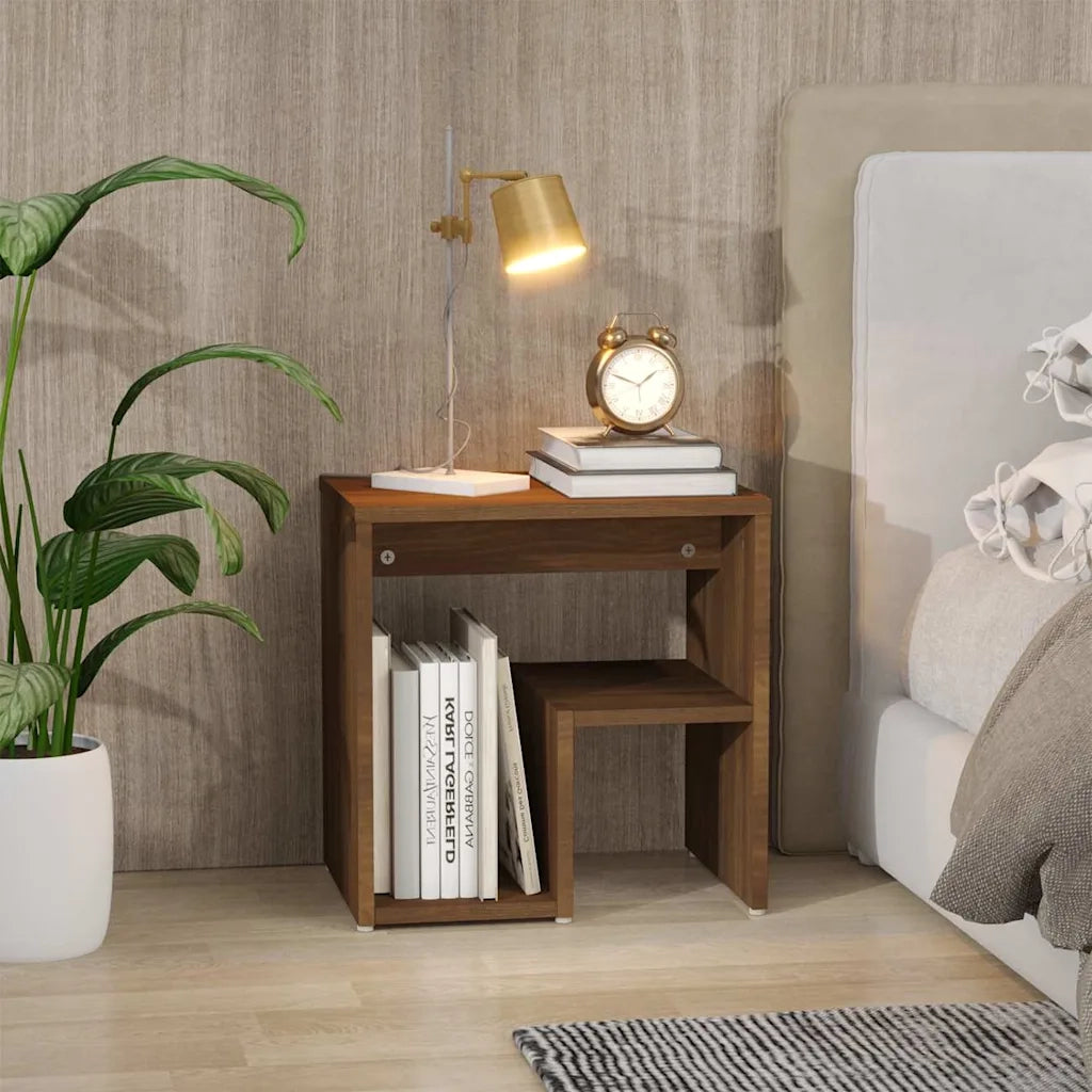 Comodino Rovere Marrone 40x30x40 cm in Legno Multistrato 815181