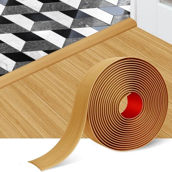 Profilo di transizione autofibro 5 cm x 1,2 m, striscia di transizione per pavimento, striscia di finitura pavimento in PVC flessibile, facile da tagliare e da installare per pavimenti in laminato, tappeti, piastrelle
