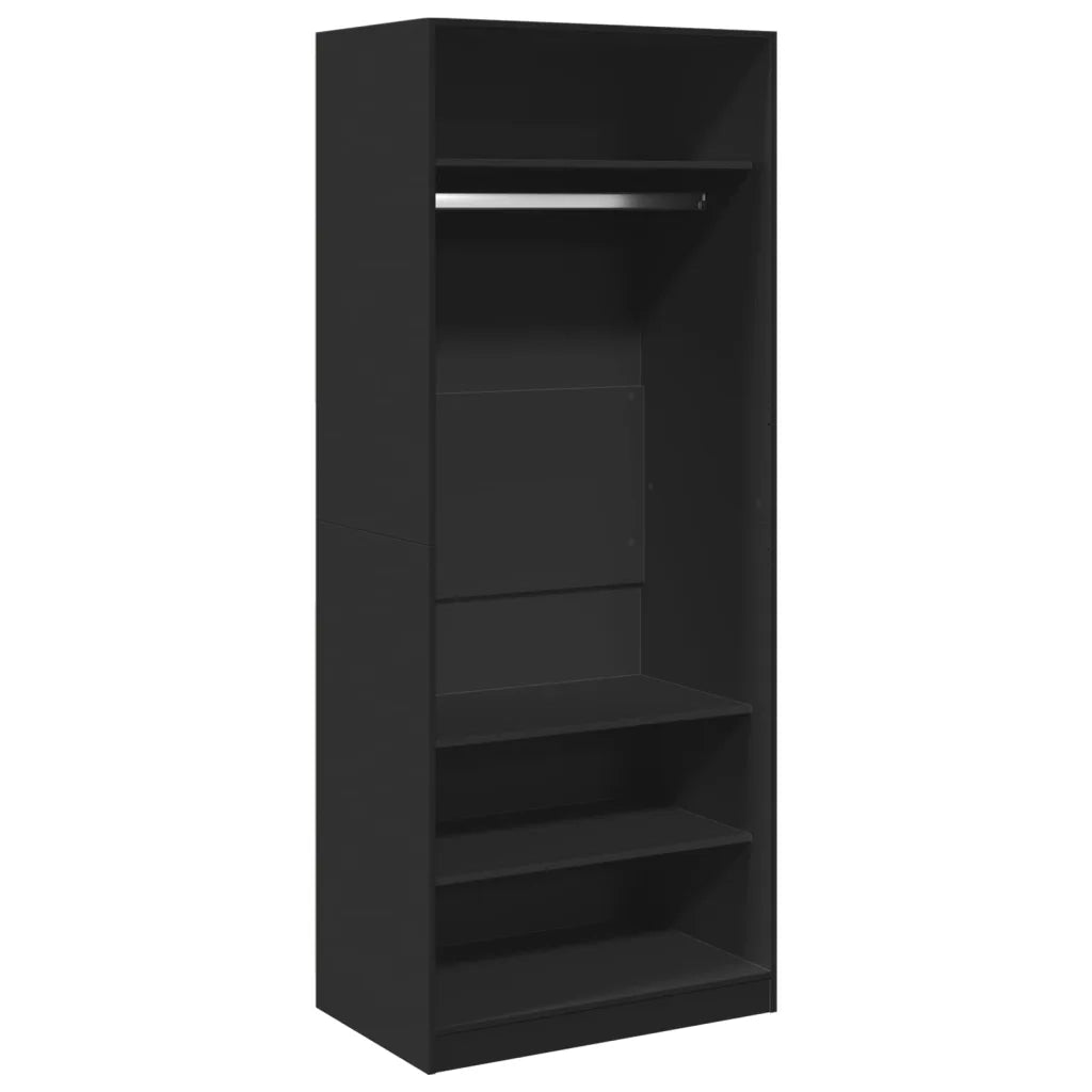 vidaXL Armadio Nero 80x50x200 cm in Legno Multistrato