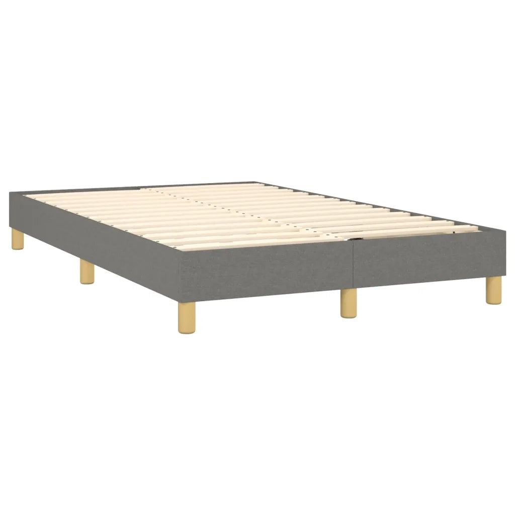 Letto a Molle Materasso e LED Grigio Scuro 120x190cm in Tessuto