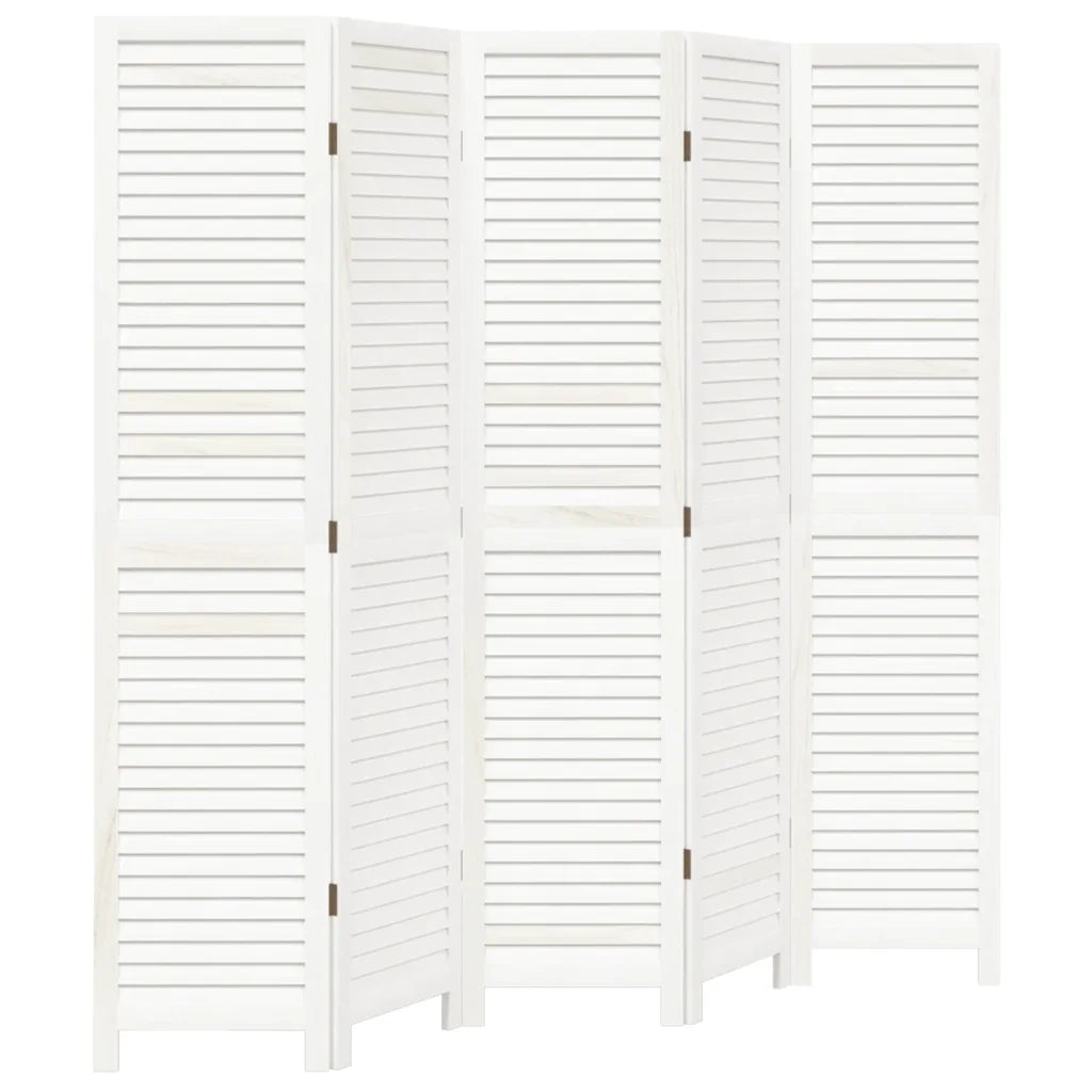 Divisorio Ambienti | Divider per stanze | Paravento 5Pannelli Bianco Legno Massello di Paulownia