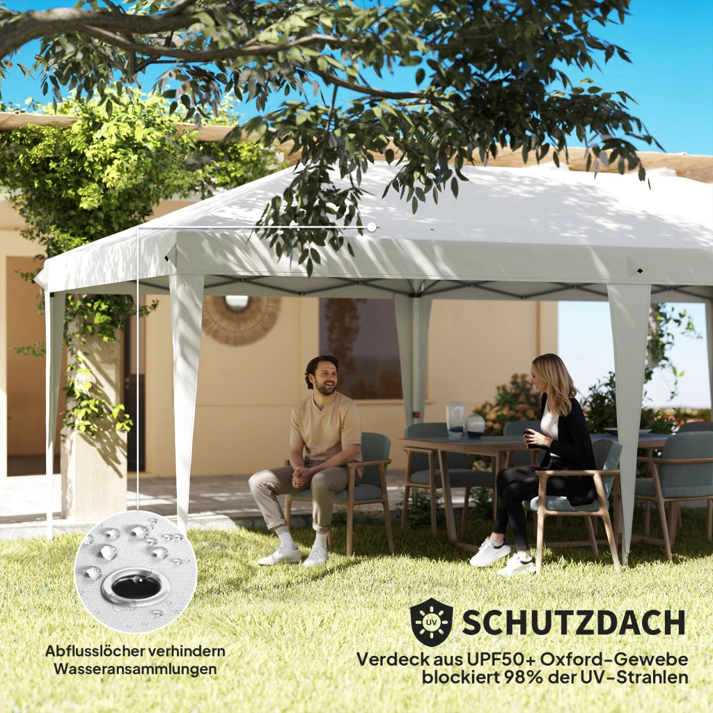 Gazebo pieghevole 6x3 m ¨C zephmum ¨C bianco, telo in PVC, telaio in acciaio