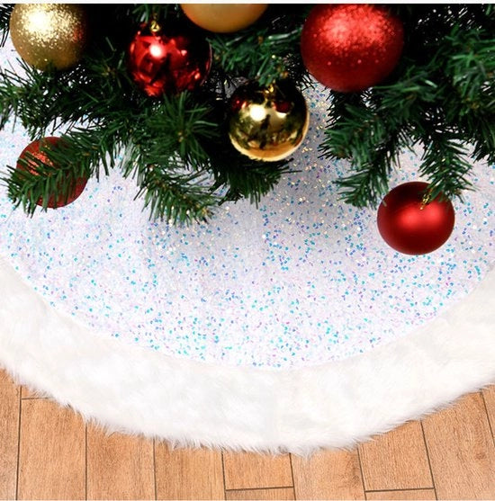 Abito da Natale colorato con pailletti, cappotto da Natale morbido e spesso in imitazione di pelliccia con pailletti, tappeto da Natale, coperta da Natale (90 cm)
