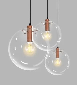 Lampada Da Soffitto Pensile Di Vetro Lassi Rose Gold 25 Cm