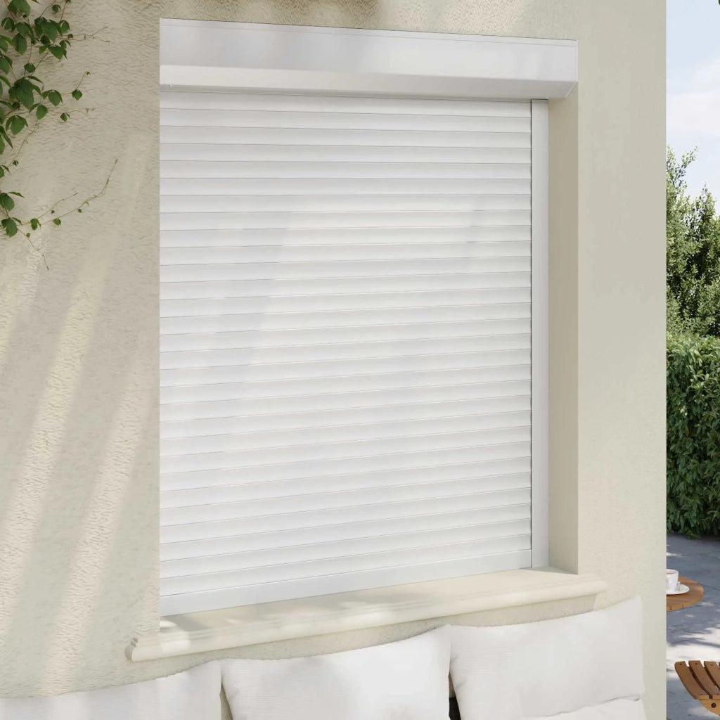 Persiana a rullo Bianco 110 x 130 cm Alluminio e poliuretano