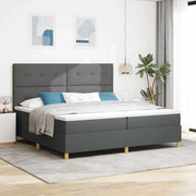 Letto a molle con materasso Grigio scuro 200 x 200 cm Tessuto 3339645