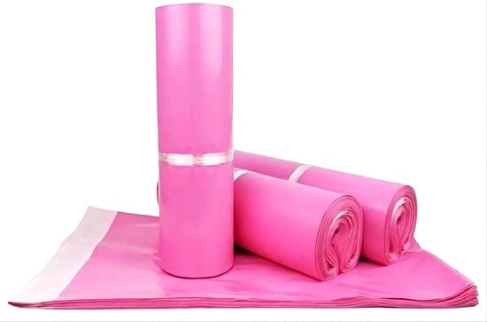 100 Borse di spedizione espressa, pacco sigillato, contenitore per spedizioni e pacchi, impermeabili e idrorepellenti (rosa 20x30cm)