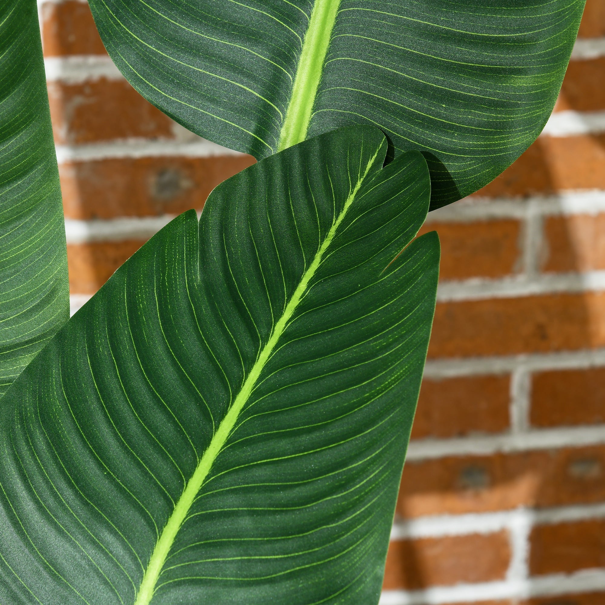 Set 2 Piante Artificiali Palma del Viaggiatore da Interno e Esterno H150 cm con Vaso Verde