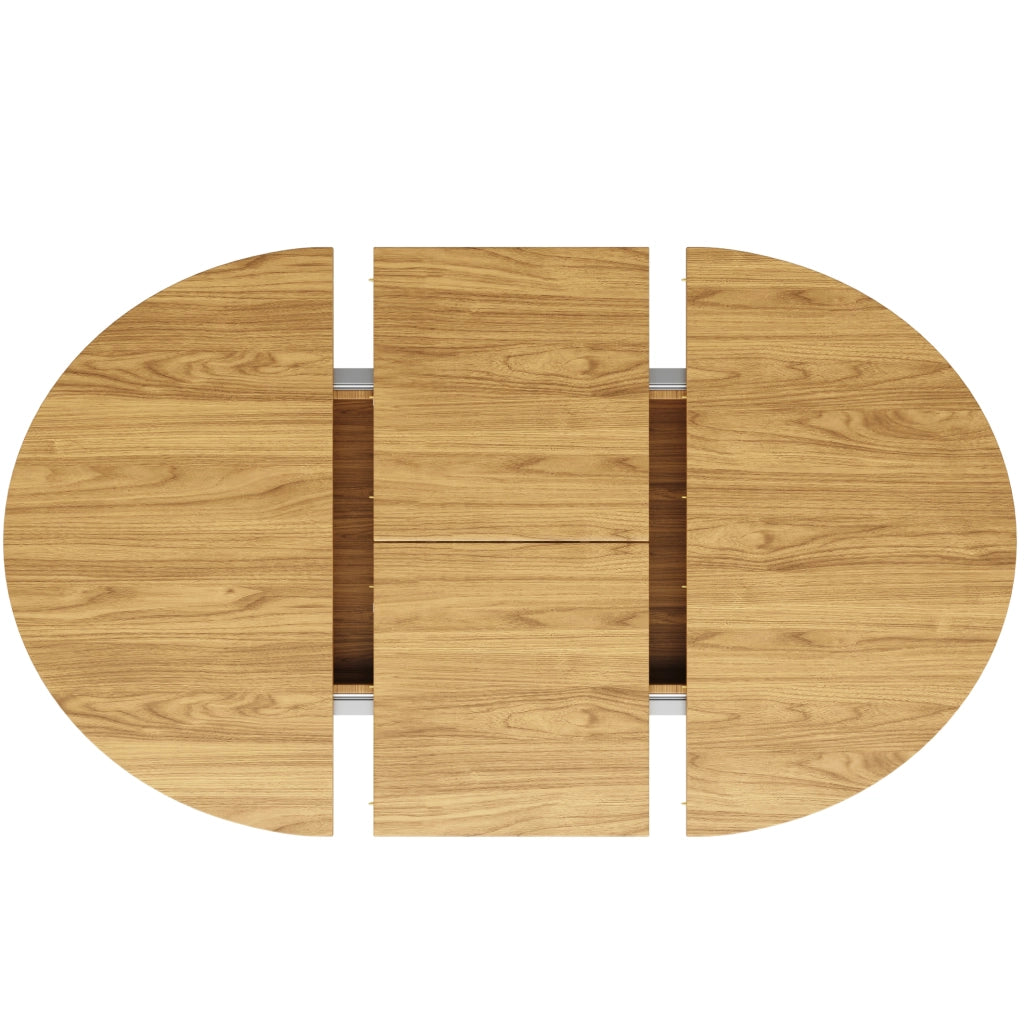 Tavolo da pranzo allungabile rotondo 118-158 cm; MDF; colore naturale