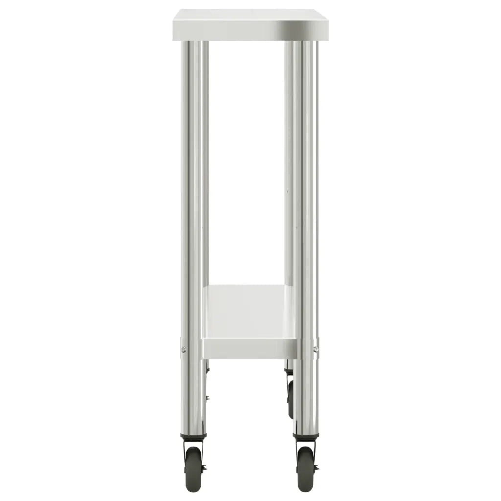 Tavolo da Lavoro Cucina con Ruote 110x30x85 cm in Acciaio Inox CFW7892794
