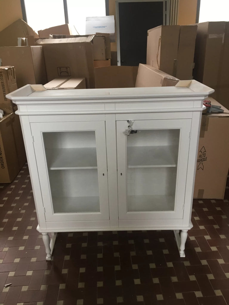 Cristalliera 2 ante napoletana bicolore arte povera in legno 104 x 43 h.208 - Mobili 2G