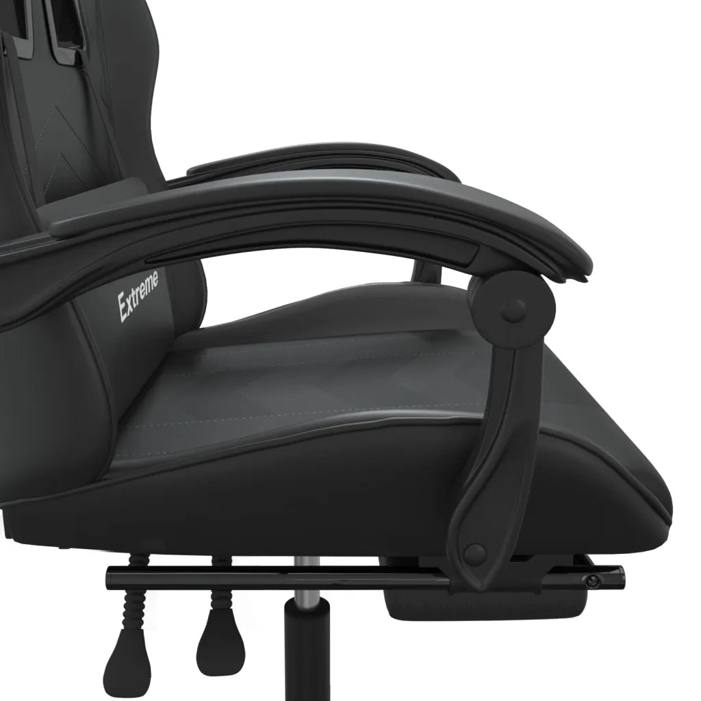 Sedia da Gaming con Poggiapiedi Nero in Similpelle 3143910