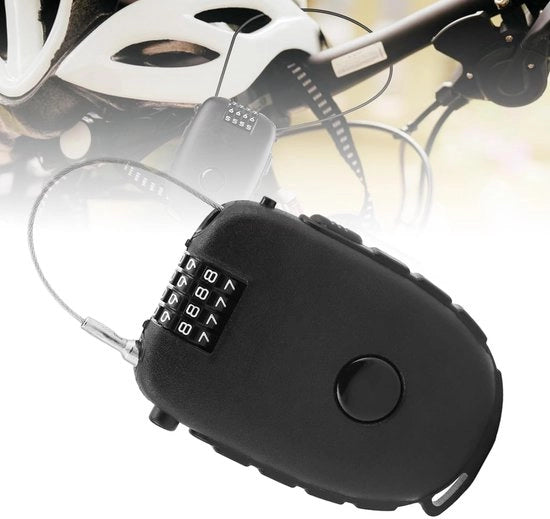 Cassetto per cavi con combinazione a 4 cifre, cassetto per cavi con cavo in acciaio (130cm), cassetto per scooter, cassetto per bagagli e casco, intrecciabile