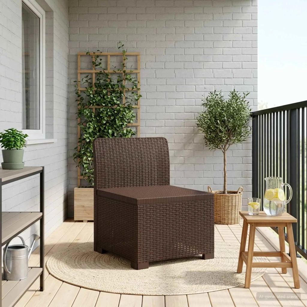 Divano da esterno-Divano da Giardino a 1 Posto Aspetto Rattan PP Marrone 846462