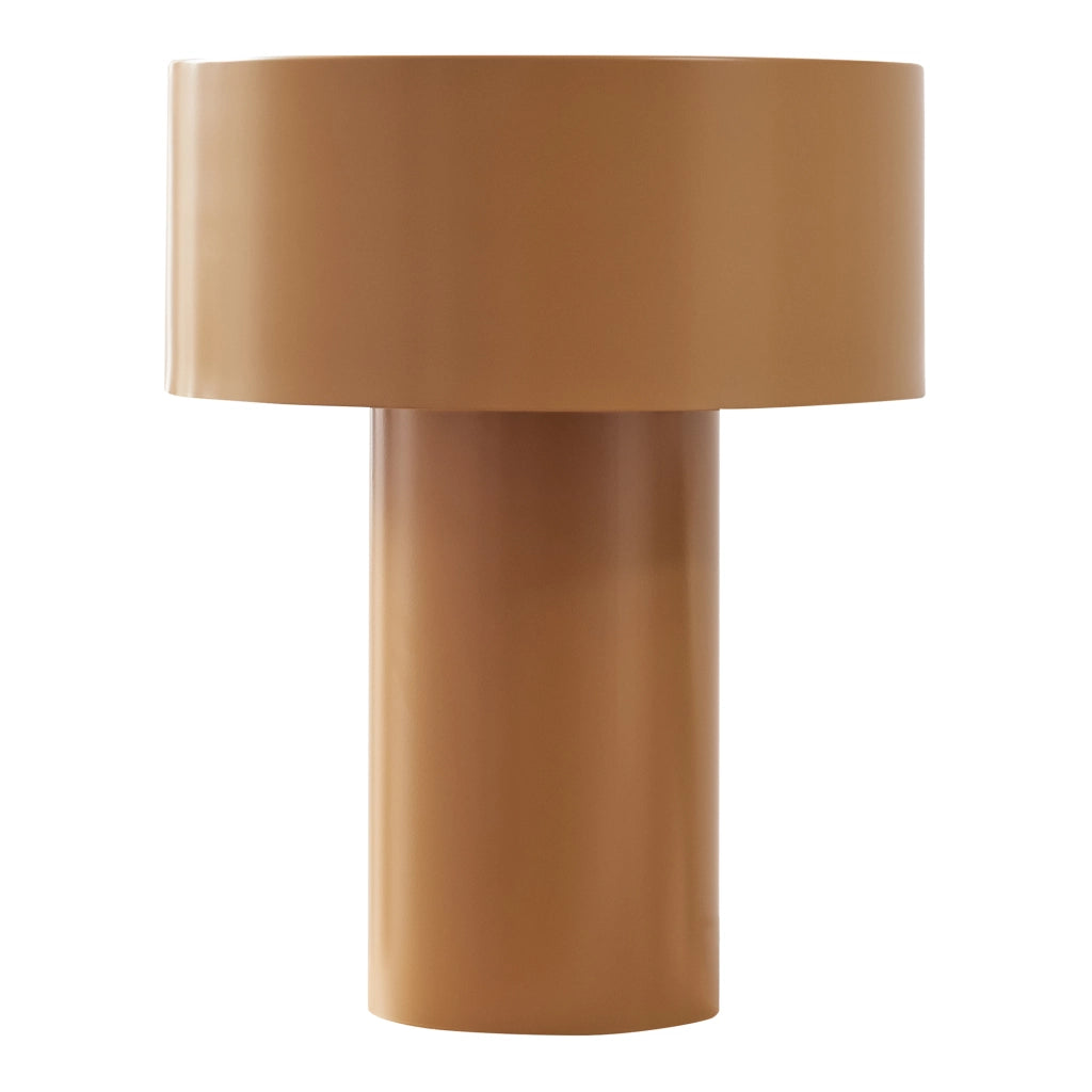 Lampada da Tavolo Cilindrica Kömn in Metallo 37 x Ø30 cm - Marrone lux.pro
