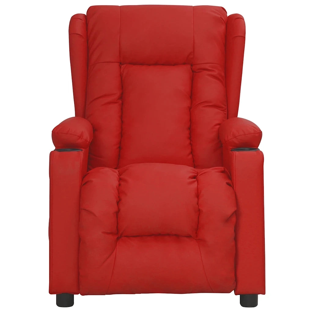 Poltrona Massaggiante Rosso Vino in Similpelle