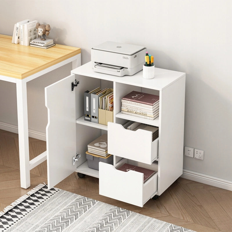 Armadio verticale, supporto per stampante, tavolino, scaffale moderno, 3 ripiani, 60 cm