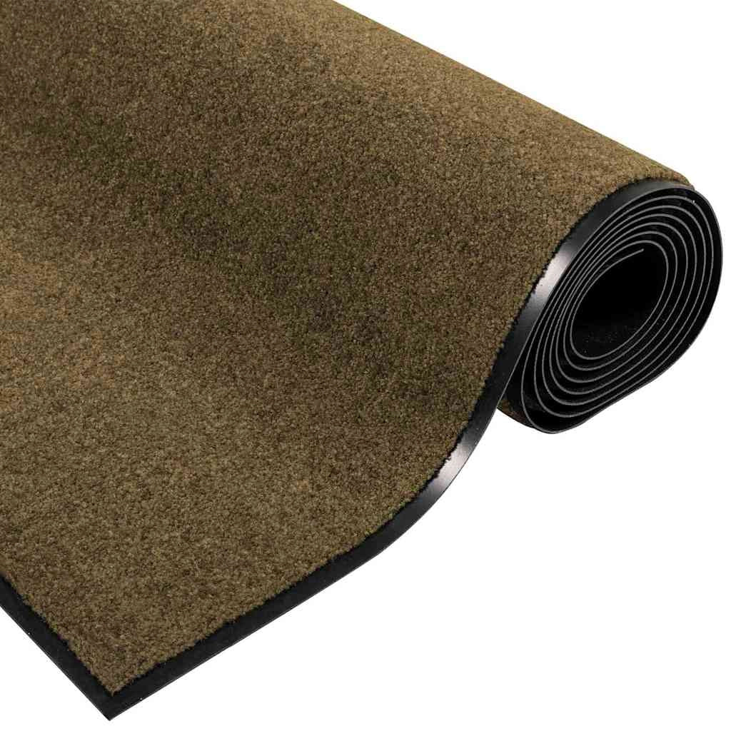 Zerbino d'ingresso moderno rettangolare 120 x 300 cm antiscivolo per interni/esterni in poliammide marrone 02_0057936