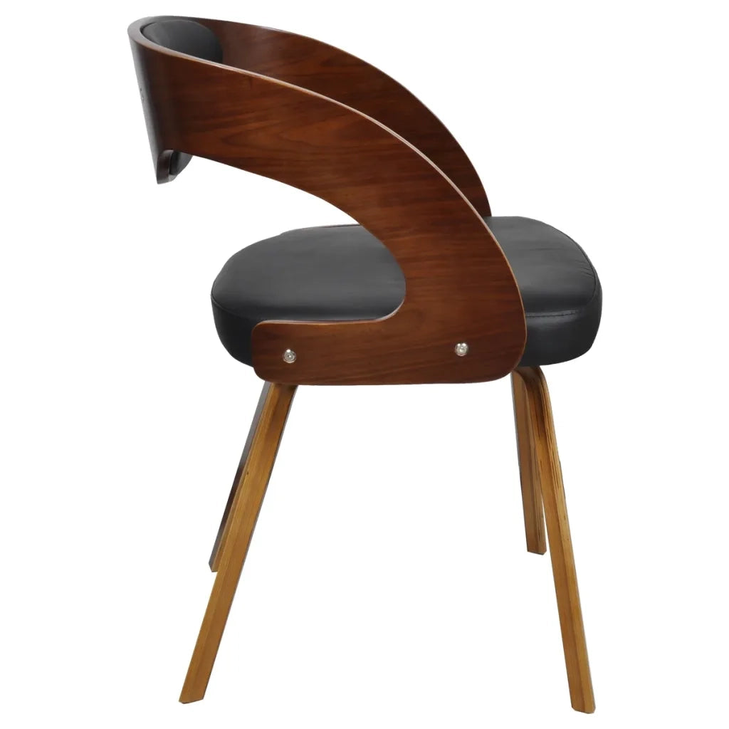 Sedie da Pranzo 4 pz Marroni in Legno Curvo e Similpelle 270039