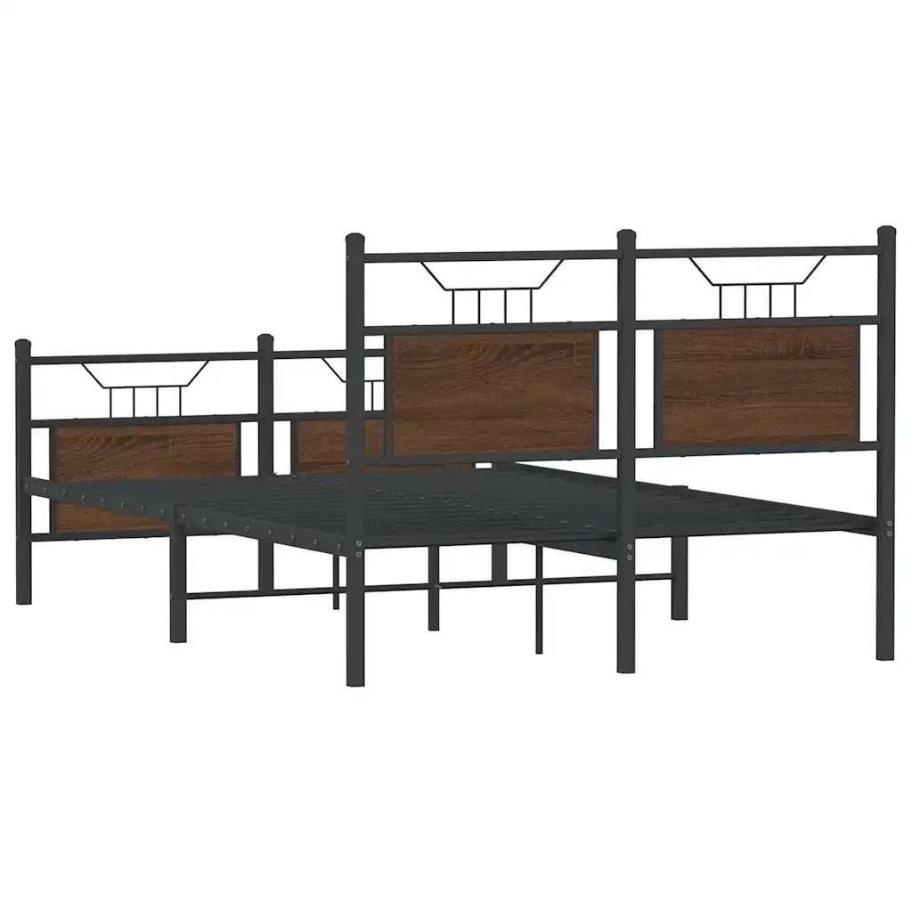 Giroletto senza Materasso-Struttura Letto Rovere Marrone 120x190 cm Truciolato 139600