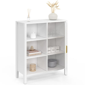 IDMarket - EDHEN credenza e armadietto bianco a 3 ripiani da 70 cm con teca