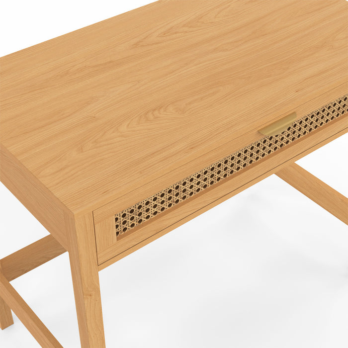 IDMarket - EDHEN Scrivania a 1 cassetto, legno e canna da zucchero