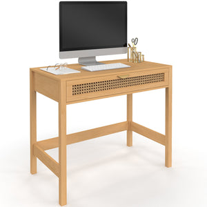 IDMarket - EDHEN Scrivania a 1 cassetto, legno e canna da zucchero