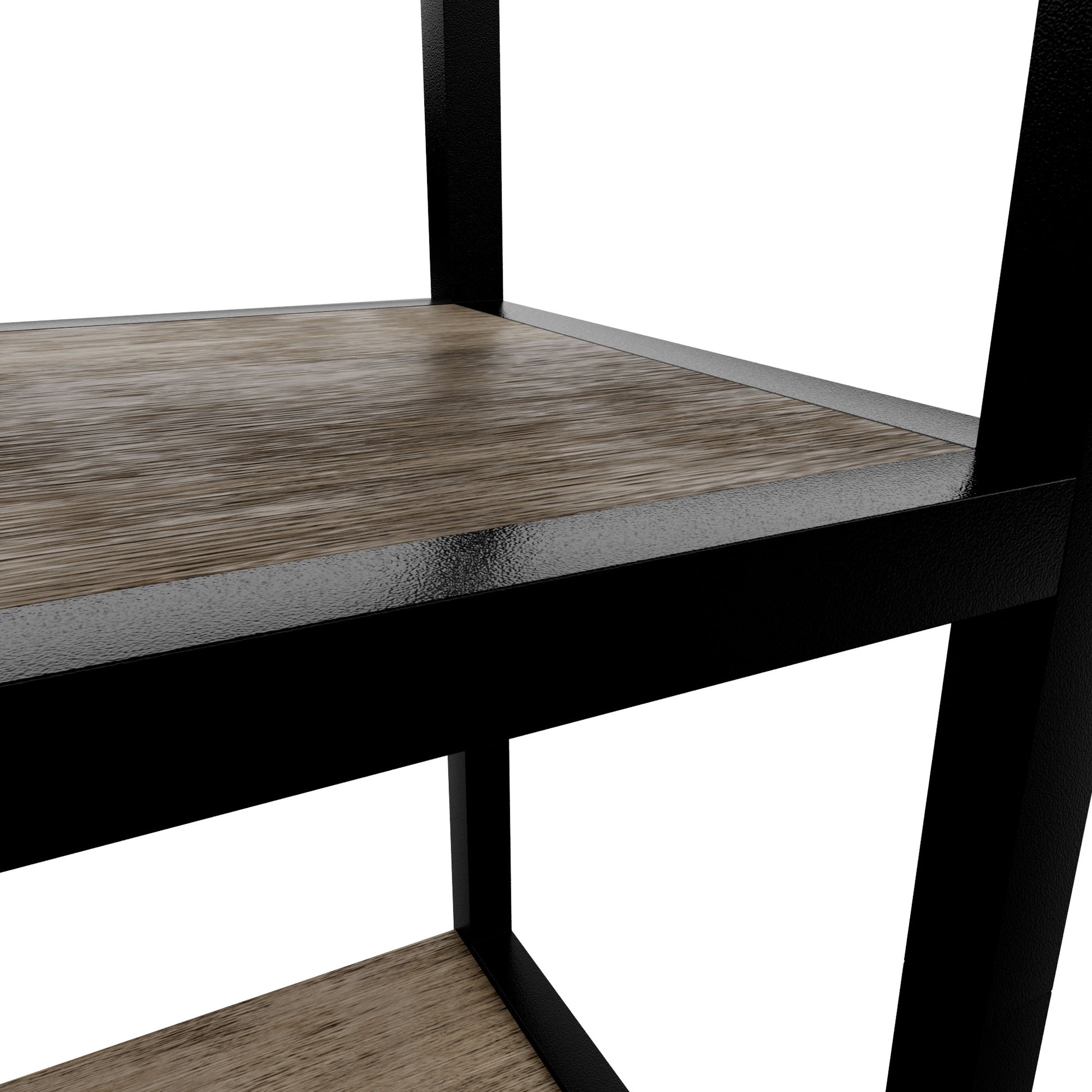 Edo - Scaffale Libreria a Muro 76x162,5x33,5 cm 3 Ripiani con Mobiletto 2 Ante in Legno Bleach Struttura in Metallo Nero