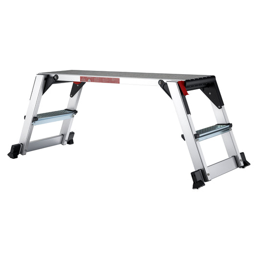 Piattaforma da lavoro pieghevole in alluminio, scala da lavoro mobile con piattaforma, superficie di lavoro 95 x 30 cm, sgabello per lavori