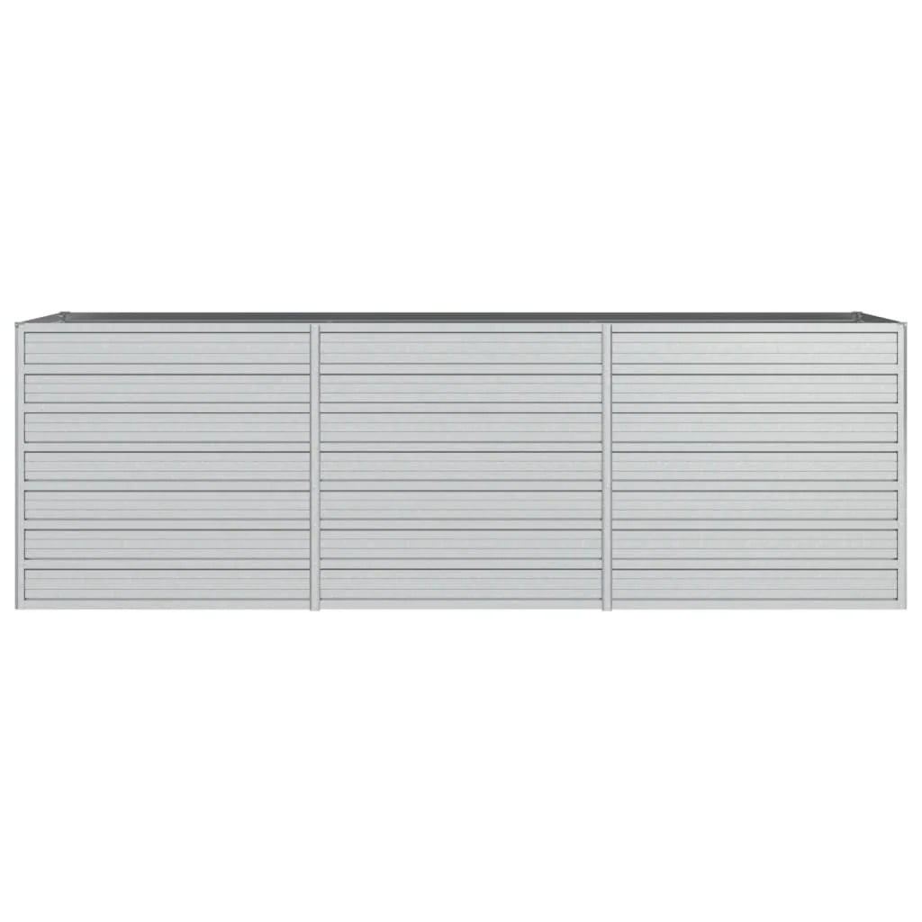 Fioriera rialzata per piante fiori patio giardino 240 x 80 x 77 cm acciaio zincato argento 02_0039415