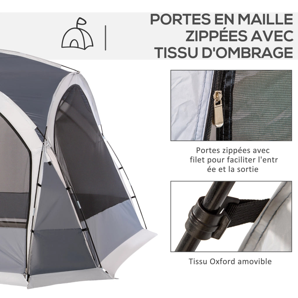 Tenda da campeggio a cupola per famiglia 6-8 persone con 4 porte a zanzariera ¨C zephmum ¨C Tessuto Oxford