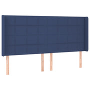 Testiera | Testata ad Orecchio Blu 203x16x118/128 cm in Tessuto