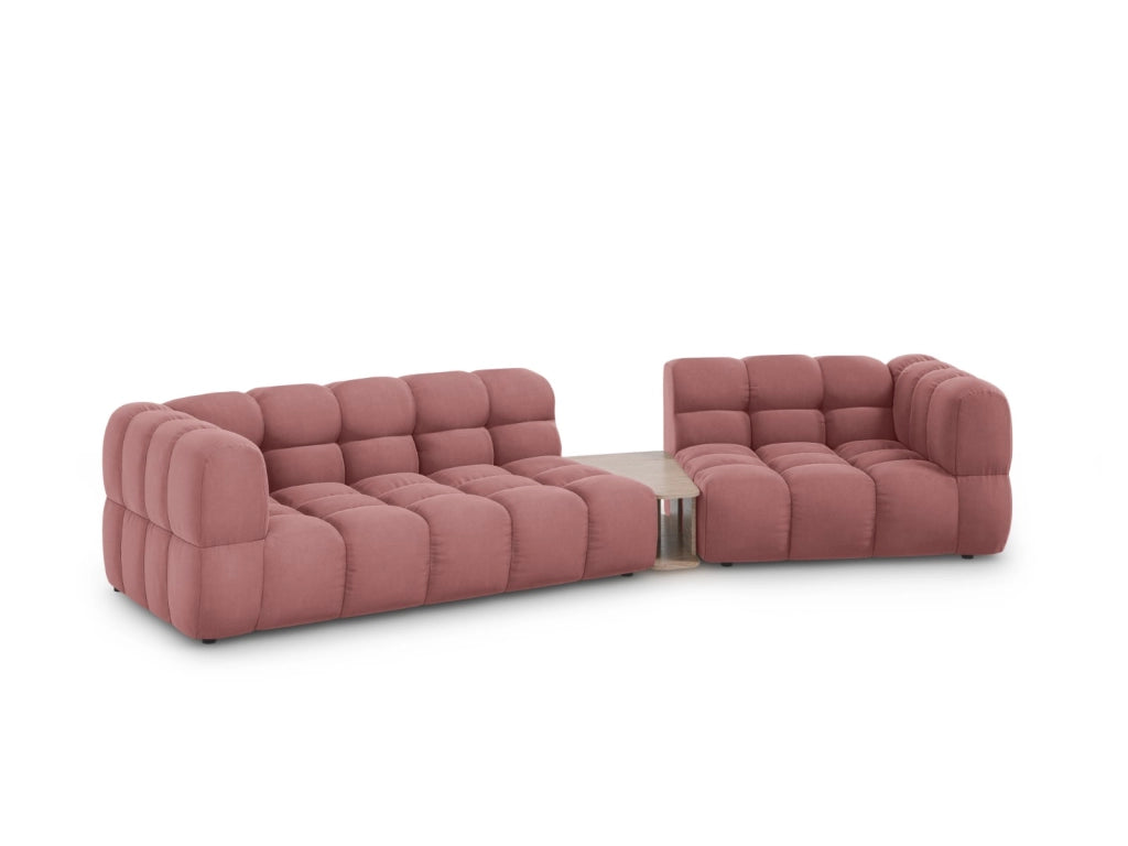 Cosmopolitan Design - Divano modulare destro "Sky" 3 posti in velluto salmone 