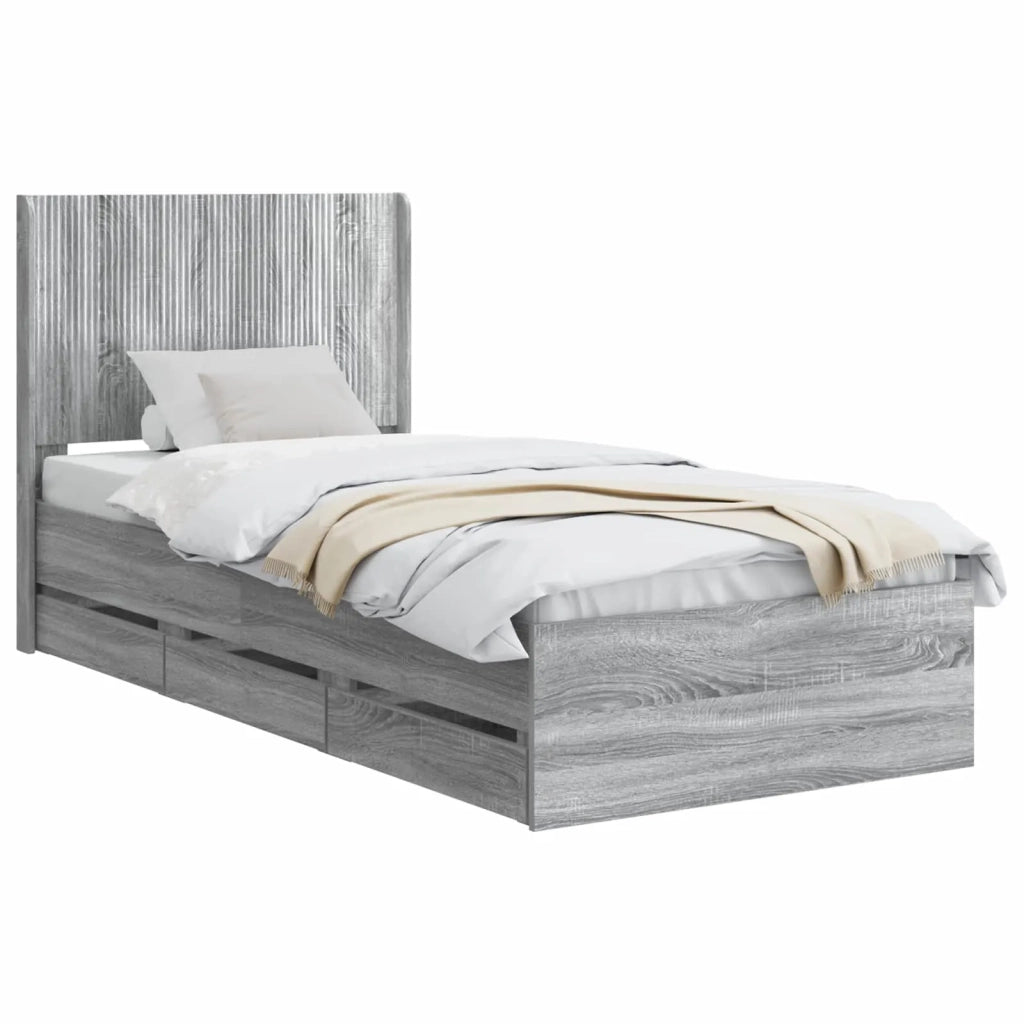 Struttura del letto con stoccaggio e testata Grigio Sonoma 3413994