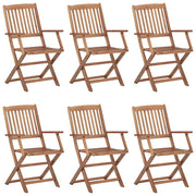 Sedie da Giardino Pieghevoli 6 pz con Cuscini Massello Acacia 3074963